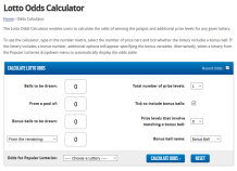 lottery odds Calculator